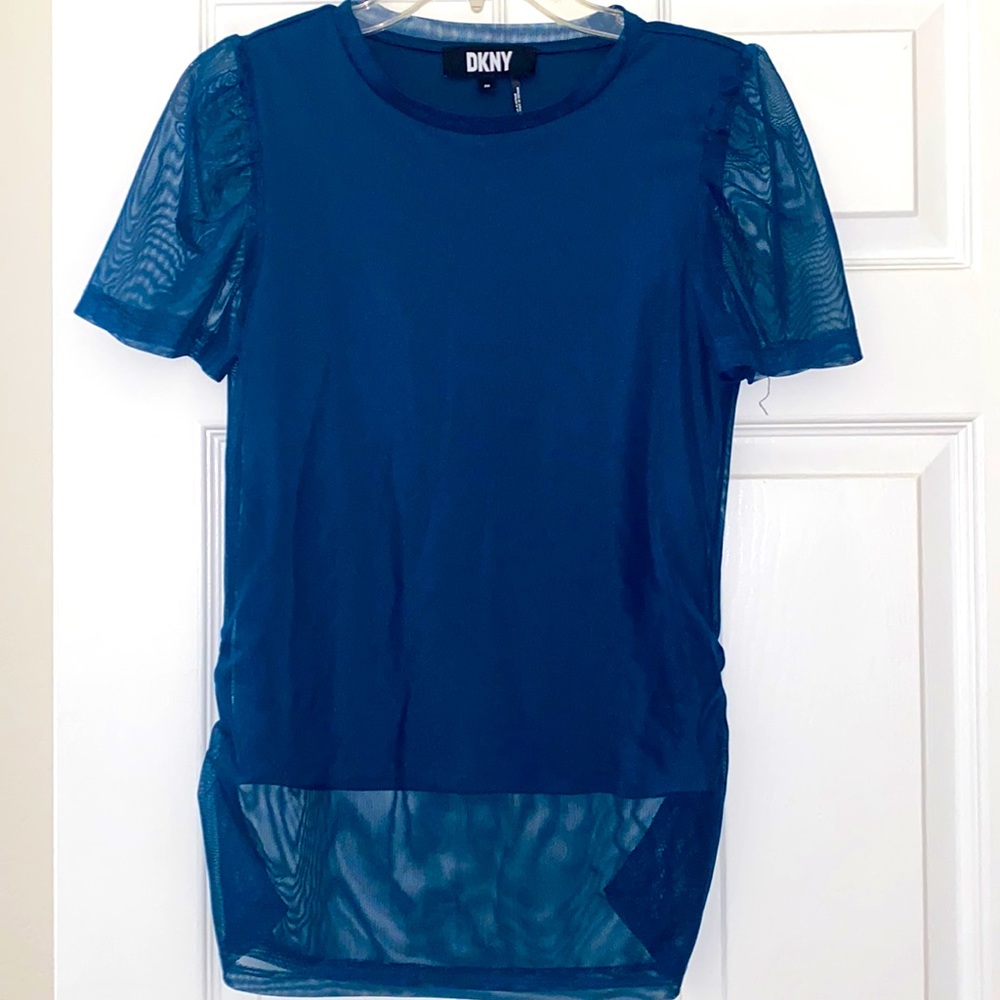 DKNY blue silky top